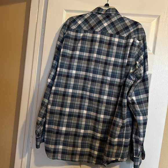 Duluth Trading Co men’s blue plaid long sleeve button down shirt size XXL - Picture 6 of 9